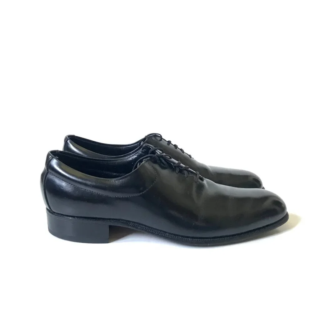 Johnson & Murphy Lace Up Loafers Dress Shoes Mens 7.5 Leather Tux Plain Toe